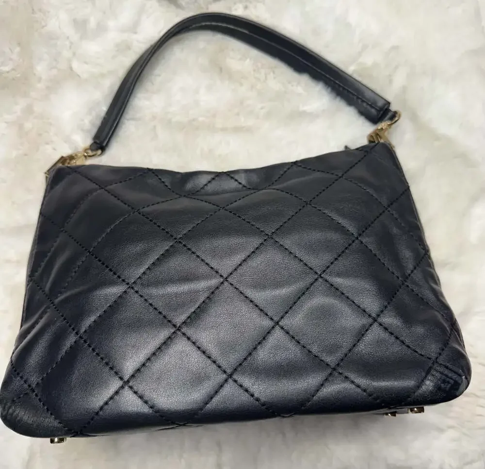 Kate Spade New York Quilted Leather Shoulder Bag in Black